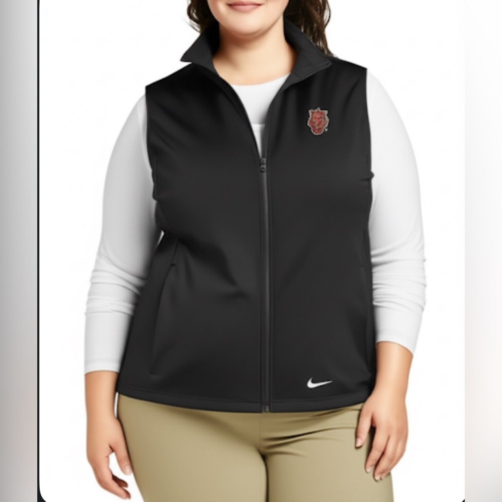 Nike University of Arkansas Razorbacks Black Full Zip Vest Size Large
